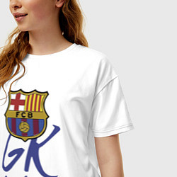 Футболка оверсайз женская Barcelona - Spain - goalkeeper, цвет: белый — фото 2