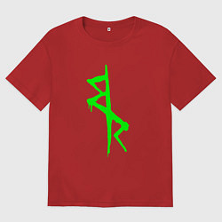 Футболка оверсайз женская Logotype - Cyberpunk: Edgerunners, цвет: красный