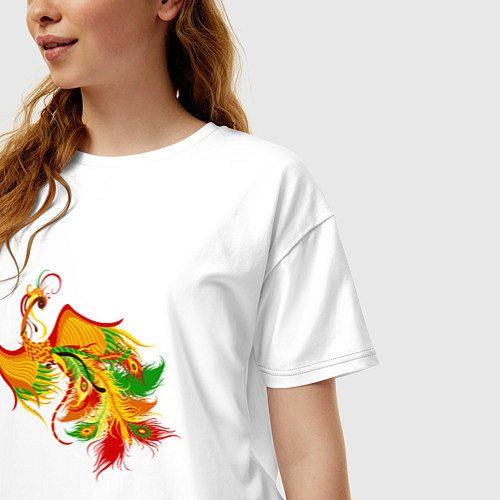 Женская футболка оверсайз Жарптица Феникс птица / Белый – фото 3