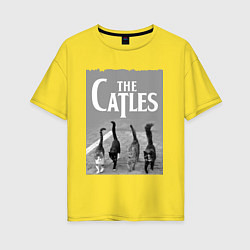 Футболка оверсайз женская The Catles - joke, цвет: желтый