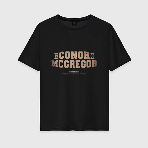 Женская футболка оверсайз Conor MMA champion / Черный – фото 1