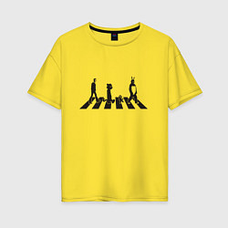 Футболка оверсайз женская Beatles thriller, цвет: желтый