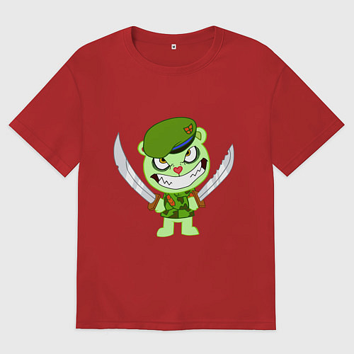 Женская футболка оверсайз Angry Flippy / Красный – фото 1