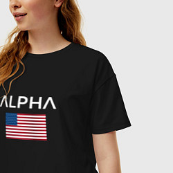 Футболка оверсайз женская Alpha USA, цвет: черный — фото 2