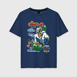 Футболка оверсайз женская Червяк Джим, цвет: тёмно-синий