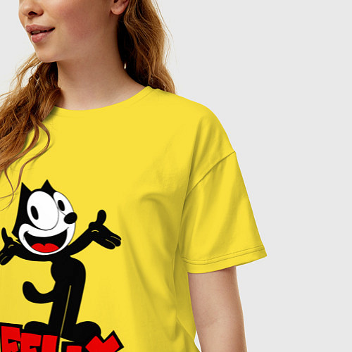 Женская футболка оверсайз Felix the cat / Желтый – фото 3