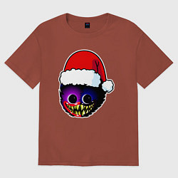 Футболка оверсайз женская Новогодний хагги вагги, цвет: кирпичный