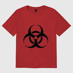Футболка оверсайз женская Biological hazard, цвет: красный