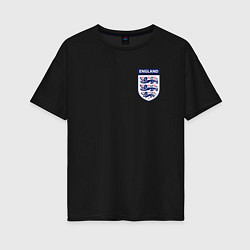 Футболка оверсайз женская Сборная Англии логотип, цвет: черный