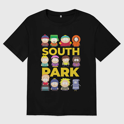 Женская футболка оверсайз Южный парк персонажи / Черный – фото 1