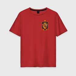 Футболка оверсайз женская Сборная Испании логотип, цвет: красный