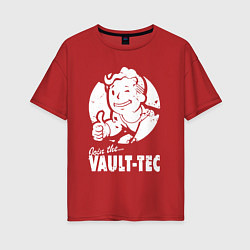 Футболка оверсайз женская Vault boy - join the vault tec, цвет: красный