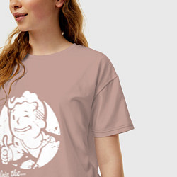 Футболка оверсайз женская Vault boy - join the vault tec, цвет: пыльно-розовый — фото 2