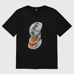 Футболка оверсайз женская Лунный фрукт, цвет: черный