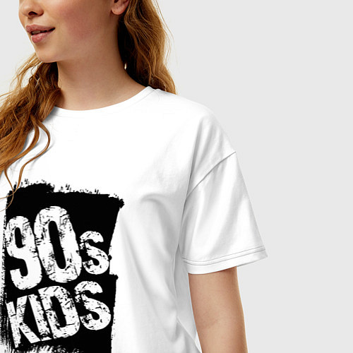 Женская футболка оверсайз Дети девяностых / Белый – фото 3