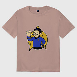 Футболка оверсайз женская Spoke - vault boy, цвет: пыльно-розовый