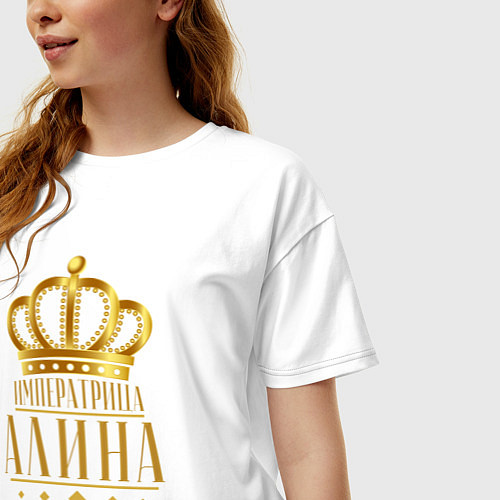 Женская футболка оверсайз Алина императрица / Белый – фото 3