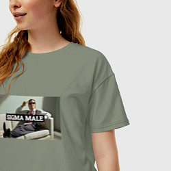 Футболка оверсайз женская Sigma male - Бэйтман, цвет: авокадо — фото 2