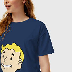 Футболка оверсайз женская Vault boy head, цвет: тёмно-синий — фото 2