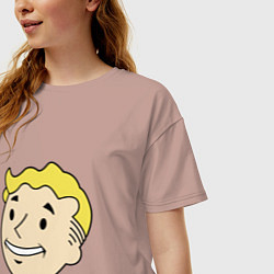 Футболка оверсайз женская Vault boy head, цвет: пыльно-розовый — фото 2