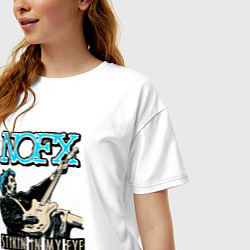 Футболка оверсайз женская Nofx панк рок группа, цвет: белый — фото 2