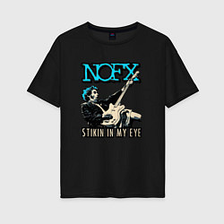Футболка оверсайз женская Nofx панк рок группа, цвет: черный