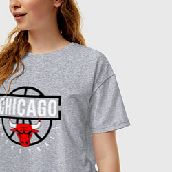 Футболка оверсайз женская Чикаго баскетбол, цвет: меланж — фото 2