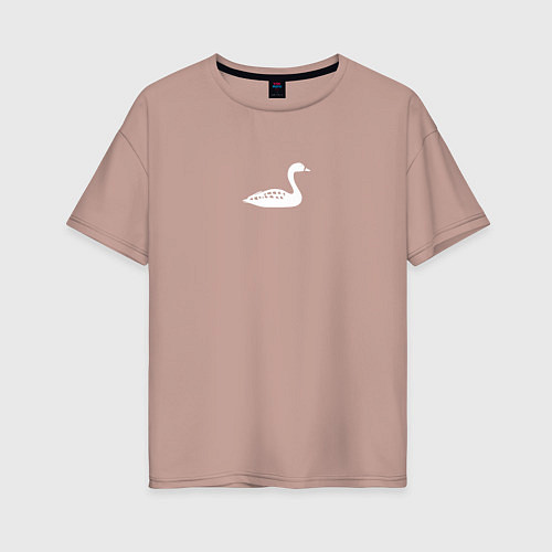 Женская футболка оверсайз Minimal goose / Пыльно-розовый – фото 1