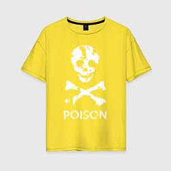 Футболка оверсайз женская Poison sign, цвет: желтый