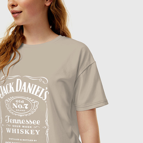 Женская футболка оверсайз Jack Daniels / Миндальный – фото 3