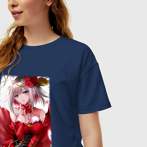 Женская футболка оверсайз Destiny - Takt Op Destiny / Тёмно-синий – фото 3