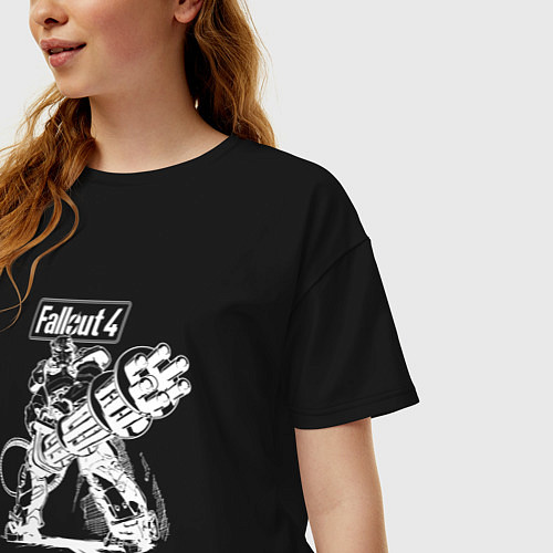 Женская футболка оверсайз Силовая броня Анклава / Черный – фото 3