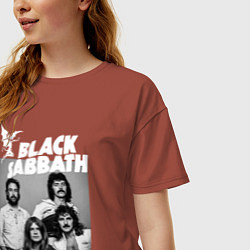 Футболка оверсайз женская Black Sabbath rock, цвет: кирпичный — фото 2