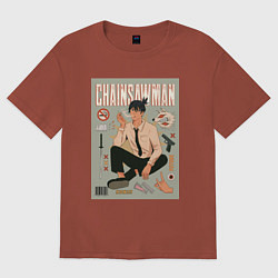 Футболка оверсайз женская Аки Хаякава из Chainsaw Man, цвет: кирпичный