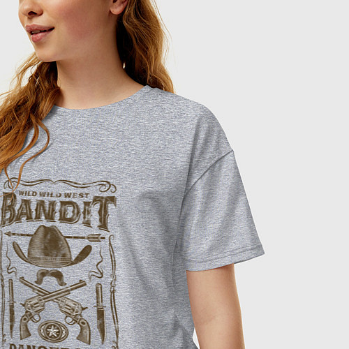 Женская футболка оверсайз Bandit / Меланж – фото 3