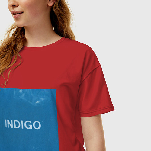 Женская футболка оверсайз Indigo / Красный – фото 3