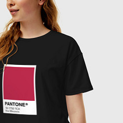 Футболка оверсайз женская Pantone Viva Mangenta - Цвет года, цвет: черный — фото 2