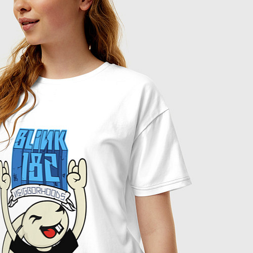 Женская футболка оверсайз Blink neighborhoods / Белый – фото 3
