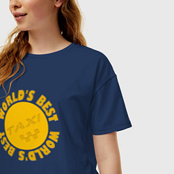 Футболка оверсайз женская Лучшее в мире такси, цвет: тёмно-синий — фото 2