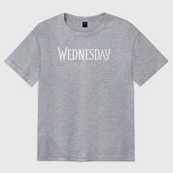 Футболка оверсайз женская Wednesday Logo, цвет: меланж