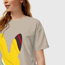 Футболка оверсайз женская Уши, цвет: миндальный — фото 2