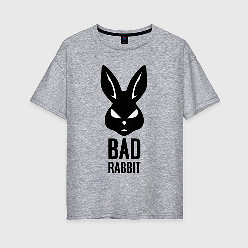 Женская футболка оверсайз Bad rabbit / Меланж – фото 1