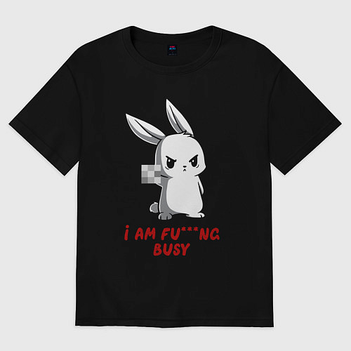 Женская футболка оверсайз Я чертовски занят / Черный – фото 1