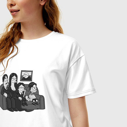 Женская футболка оверсайз Addams x Simpsons / Белый – фото 3