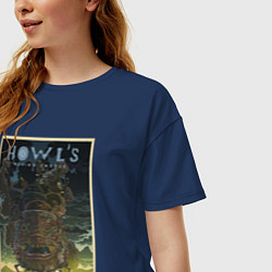 Футболка оверсайз женская Howls castle poster, цвет: тёмно-синий — фото 2