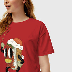 Футболка оверсайз женская Бутер с икрой, цвет: красный — фото 2