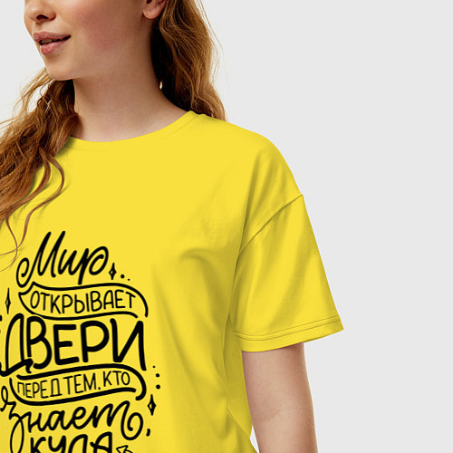 Женская футболка оверсайз World dors / Желтый – фото 3