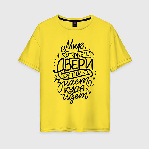 Женская футболка оверсайз World dors / Желтый – фото 1