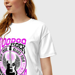 Футболка оверсайз женская Гитара с крыльями voodoo rock, цвет: белый — фото 2