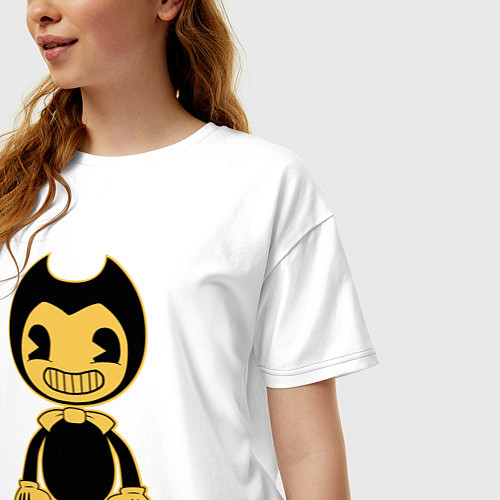 Женская футболка оверсайз Bendy and the Ink Machine / Белый – фото 3
